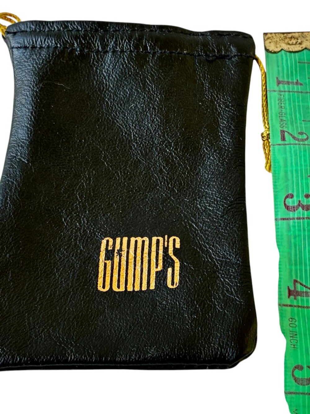 Gump's of San Francisco GUMPS Black Leather Pouch Bag Tiny Jewelry Trinket New